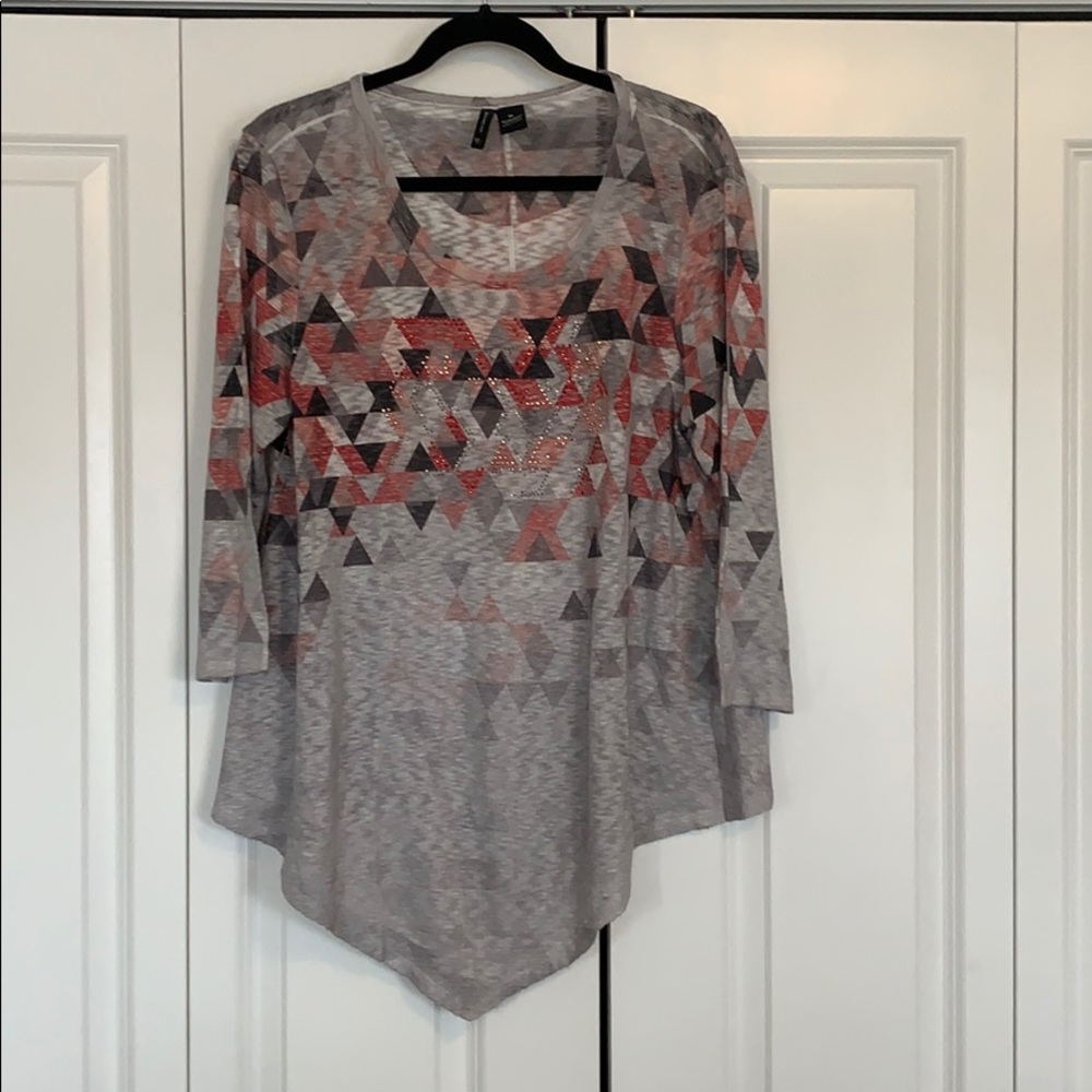 New Directions Gray 3/4 Sweater XL